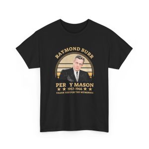 Raymond Burr Perry Mason 1957-1966 Thank You For The Memories T Shirt