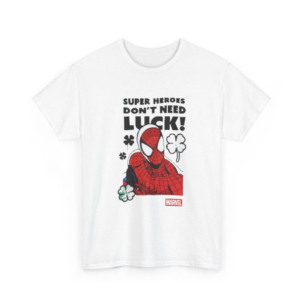 Marvel Spider Man Super Heroes Don’t Need Luck Shirt – Iconic Comic Graphic Tee