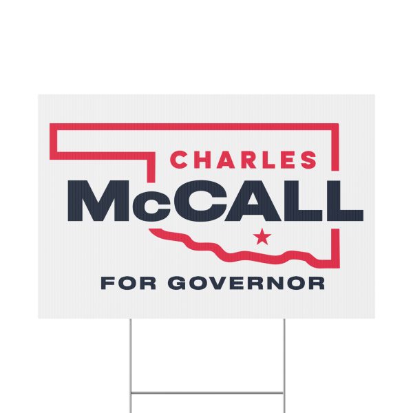 Charles McCall For Oklahoma Governor 2026 Yard Sign