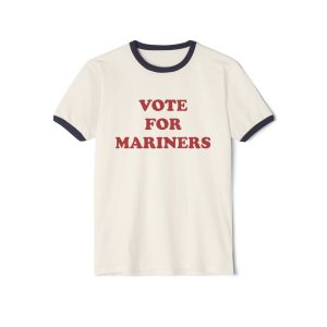 Vote For Mariners Ringer Tee — Retro Political Campaign Style T-Shirt